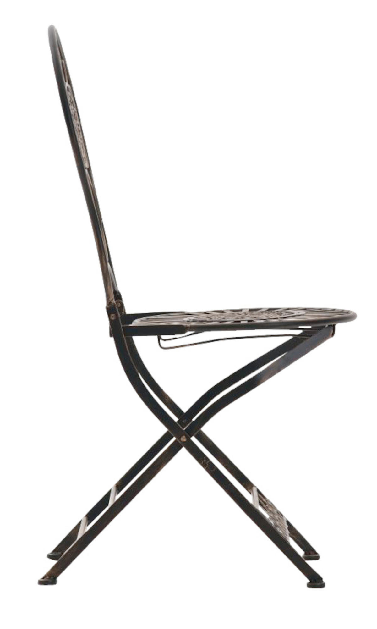 GARTENKLAPPSTUHL 2er Set Metall bronze - Bronzefarben, Metall (43/91.5/50cm) - CLP