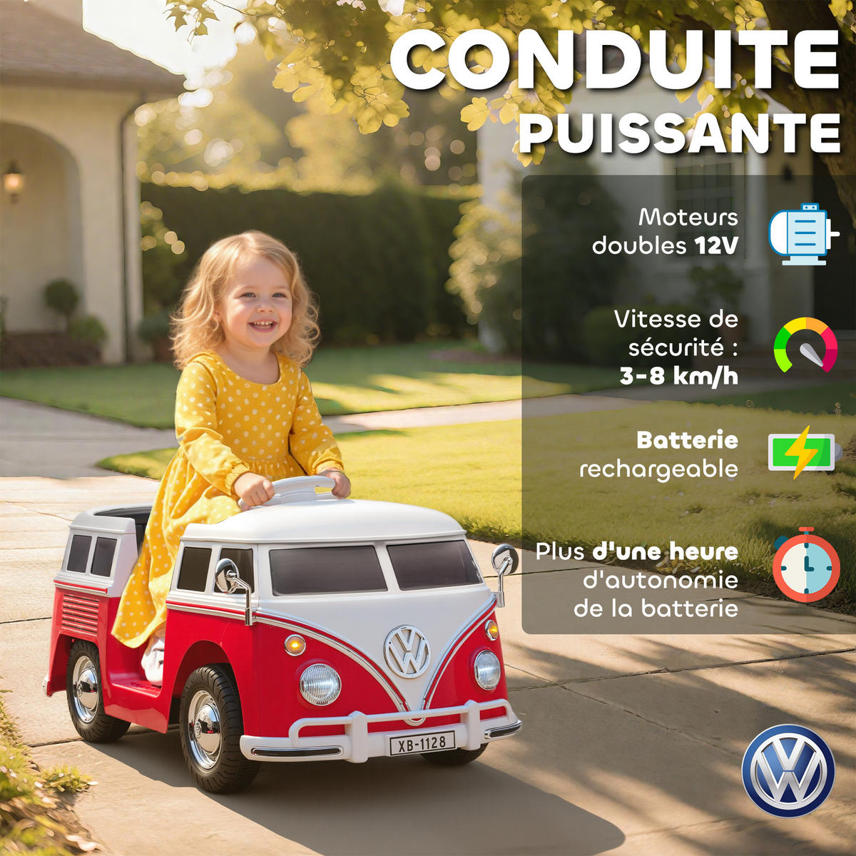 ELEKTRO-KINDERAUTO DE-13131 2 Motoren Rot - Rot, Metall (89/49/41.5cm) - ComfortXL