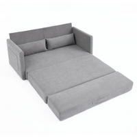 SCHLAFSOFA 2-Sitzer Sofa mit Schlaffunktion,klappbar,Grau - Grau, Textil (165/82/92cm) - LVHOM