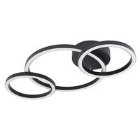 LED DECKENLEUCHTE Ring Design Schwarz - Schwarz, Metall (55/30/7cm) - Globo Lighting