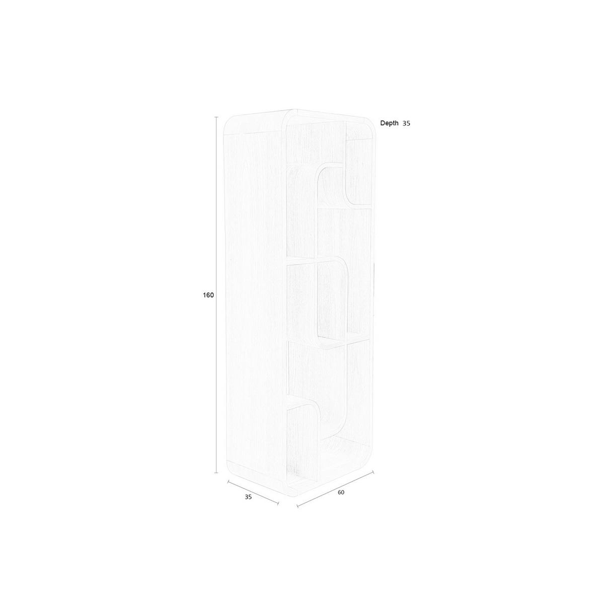 STANDREGAL Seven Niedrig Holz Natur - Naturfarben, Holz (60/160/35cm) - Zuiver