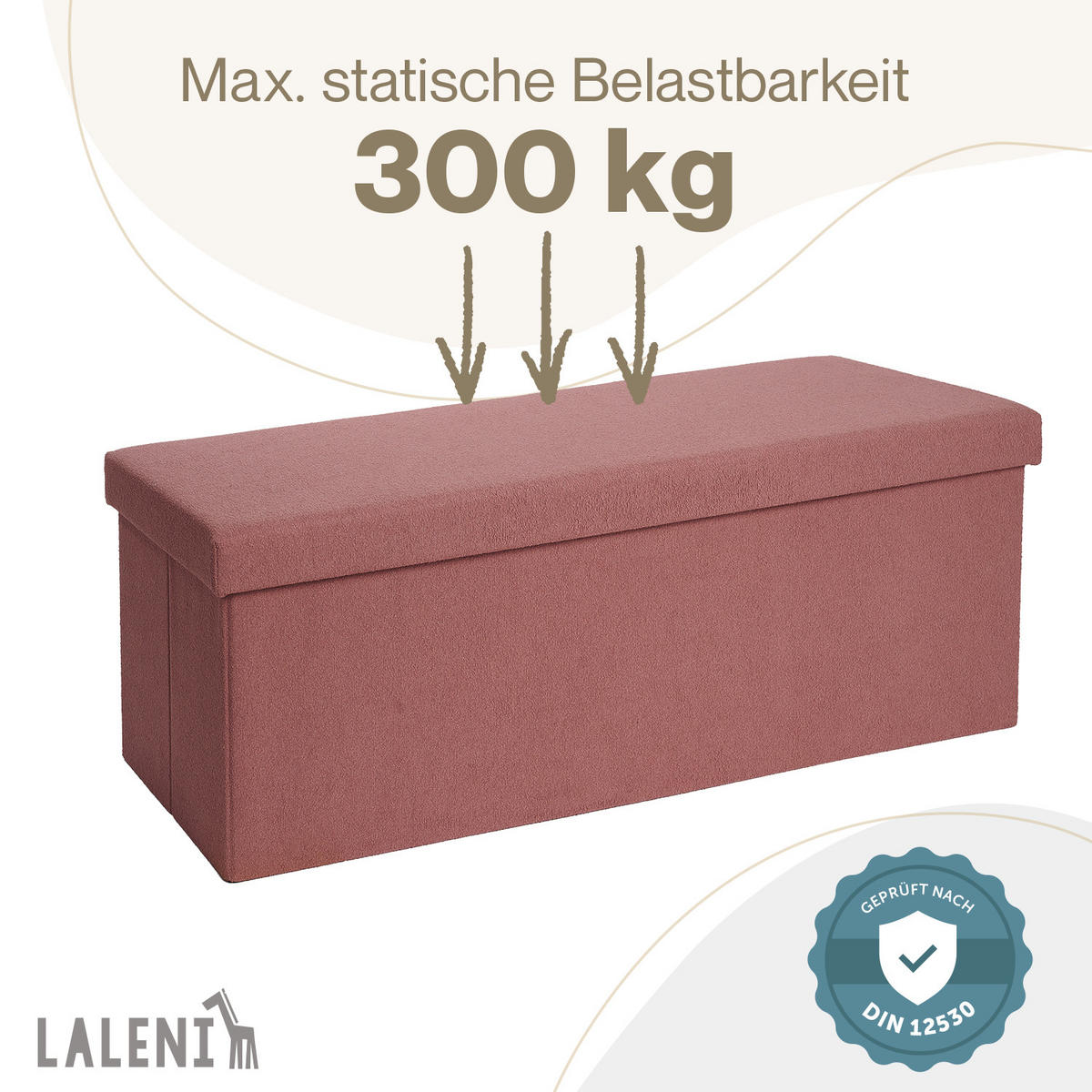 SITZBANK 110/38/38 cm, faltbar, Altrosa - Altrosa, Kunststoff (38/38/110cm) - Laleni