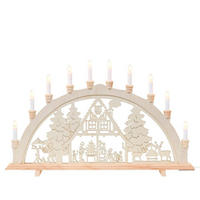 SCHWIBBOGEN Waldhaus 10-flammig - Multicolor, Holz (0.1/1/0.1cm) - Dekoteam24