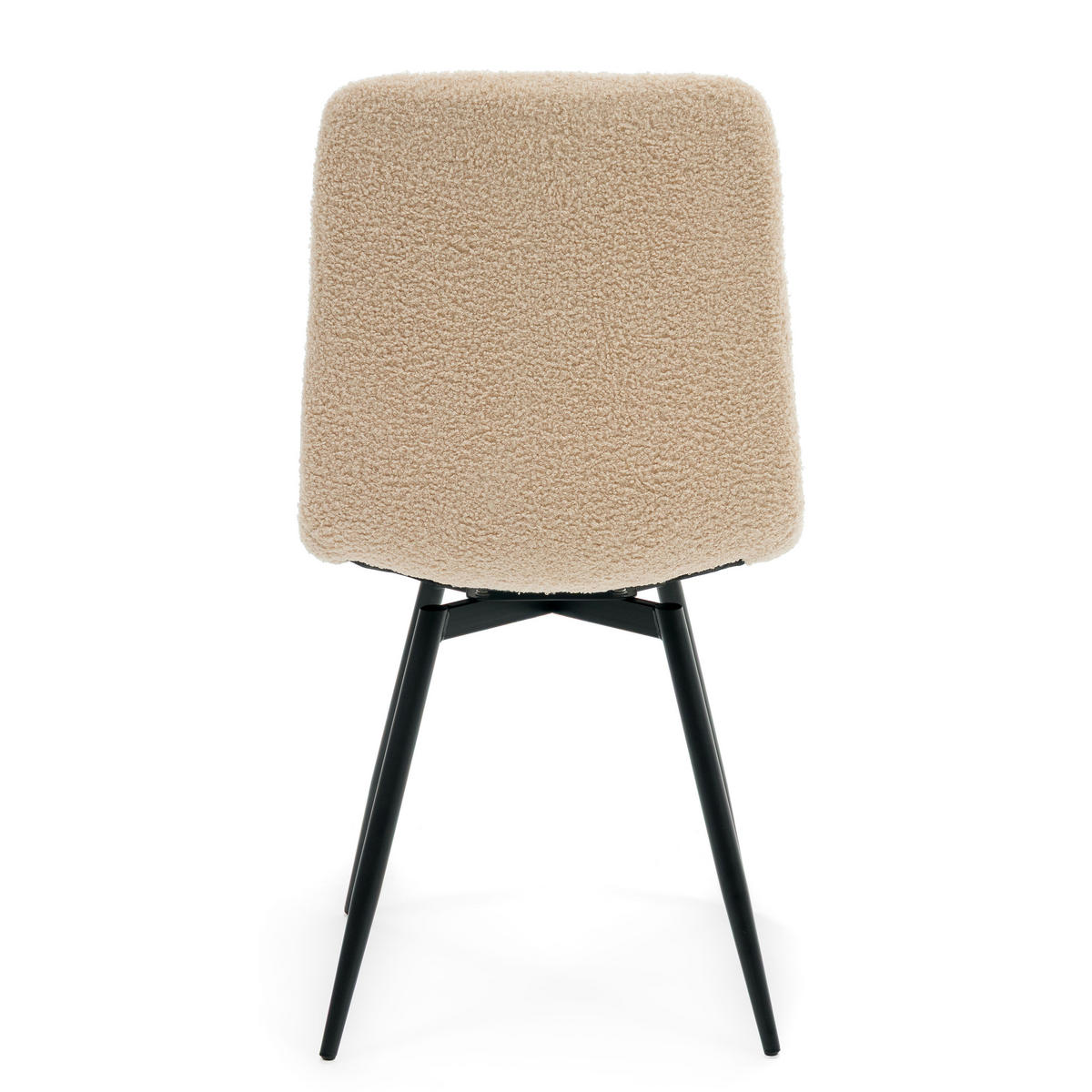 STUHL ARCO drehbar gepolstert mit Steppung - dunkelbeige - Boucle Teddy - Beige/Schwarz, Textil/Metall (46/90/51cm) - NEW HOME