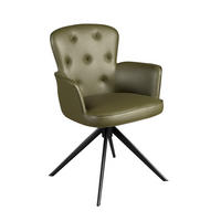 STUHL asymmetrisch Dunkelgrün Schwarz 60/63/86 cm - Grün, Leder/Metall (60/86/63cm) - ANGEL CERDA