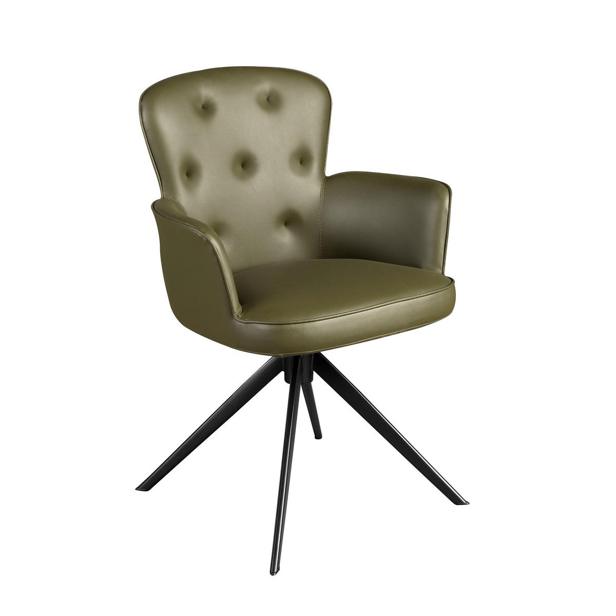 STUHL asymmetrisch Dunkelgrün Schwarz 60/63/86 cm - Grün, Leder/Metall (60/86/63cm) - ANGEL CERDA