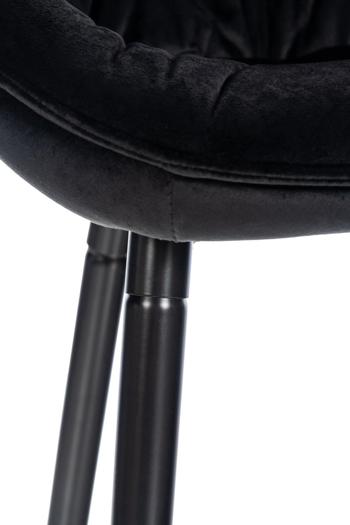 BARHOCKER Gibal 76 Samt schwarz - Schwarz, Textil/Metall (54/103/57.5cm) - TPFLiving