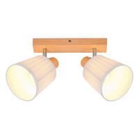 DECKENSTRAHLER Drevith 25/13/19 cm - Weiß/Braun, Holz/Textil (25/13/19cm) - ZMH