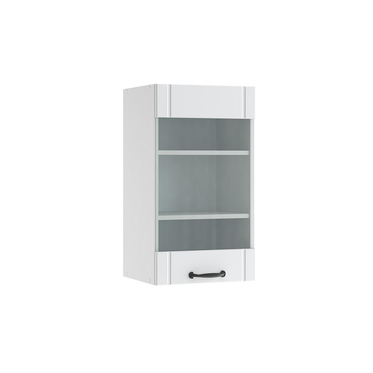 KÜCHENGLASSCHRANK Fame-Line Weiß Landhaus 40 cm - Weiß, Holzwerkstoff (40/72/34.1cm) - Vicco
