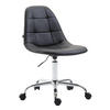DREHSTUHL Lederlook schwarz - Chromfarben/Schwarz, Textil/Metall (47/79/56cm) - CLP