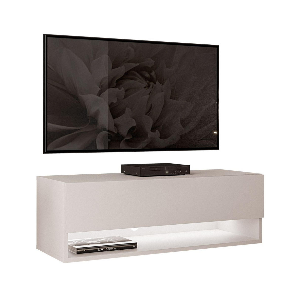 HÄNGESCHRANK TV-Möbel CALANTE 90 cm mit LED-Beleuchtung - Kaschmir, Holzwerkstoff (90/30/35cm) - Lookway