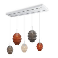 HÄNGELEUCHTE Echos 5-flammig Mehrfarbig Ø 18/25cm - Multicolor/Weiß, Glas (18/18/20cm) - s.luce