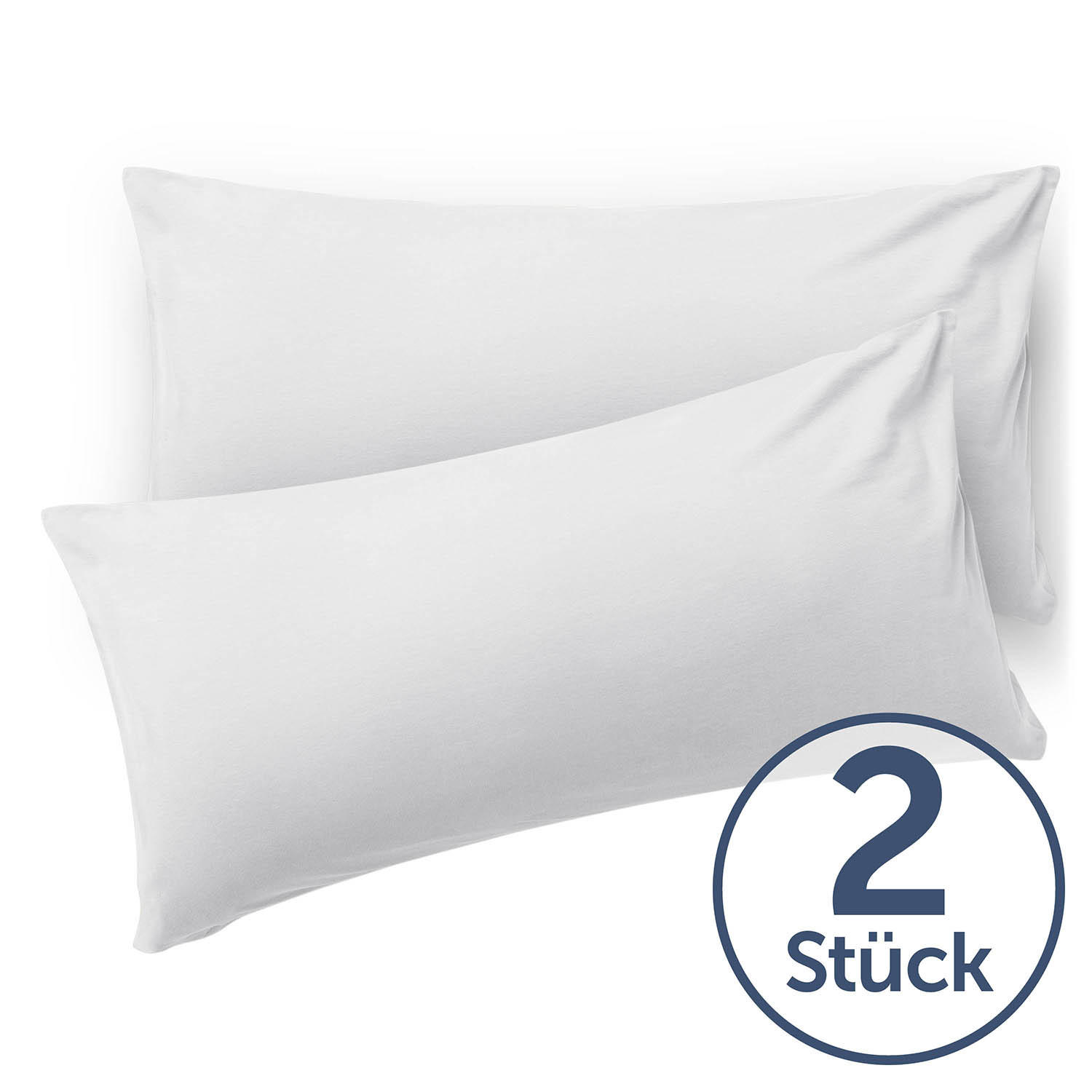 KISSENBEZUG Ellen 40/80 cm, 2er-Set, Weiß - Weiß, Textil (80/40cm) - Blumtal