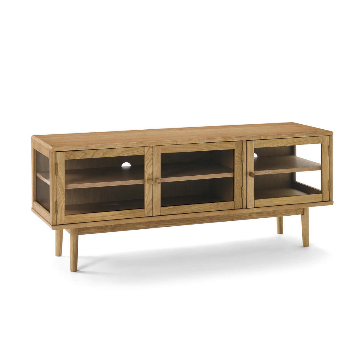TV-ELEMENT Eiche massiv - Eichefarben/Braun, Holz/Holzwerkstoff (137/55/40cm) - Furnhouse