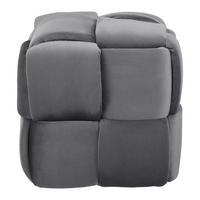 HOCKER Ella Grau Samt - Grau, Holz (47/47/47cm) - Bessagi Home
