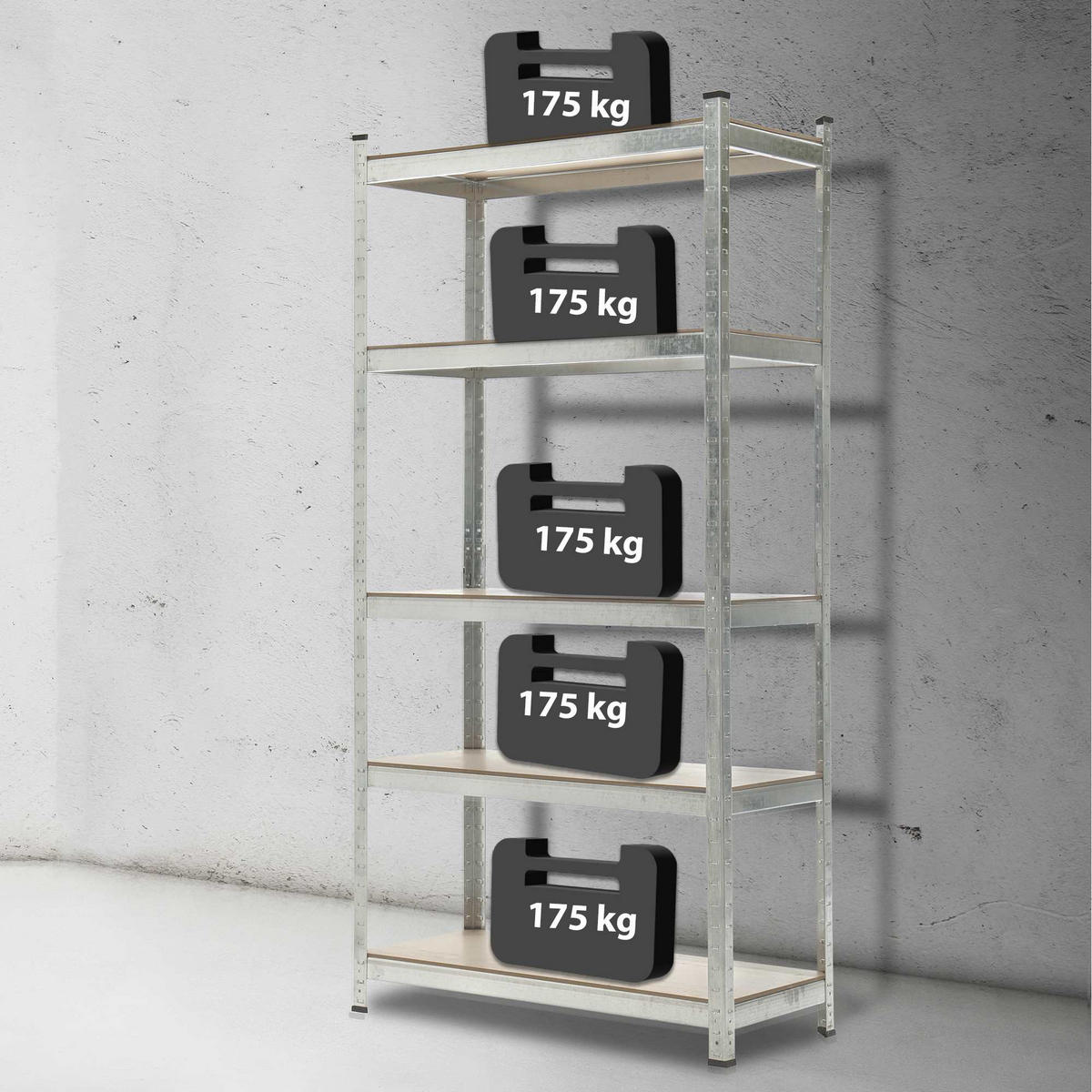 LAGERREGAL 90/40 cm Metall Silber - Silberfarben, Metall (90/180/40cm) - CLP