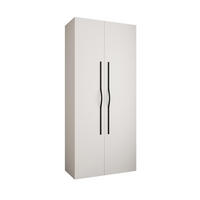 DREHTÜRENSCHRANK 245,5/110/50 2-türig - Schwarz/Weiß, Holz/Metall (110/245.5/50cm) - Abiks Möbel