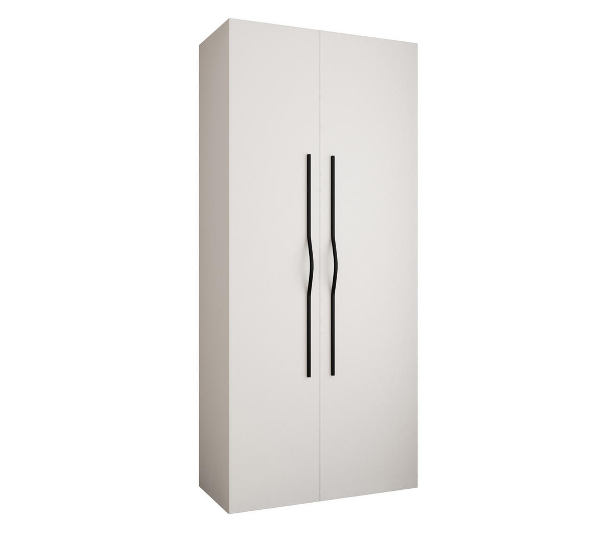 DREHTÜRENSCHRANK 245,5/110/50 2-türig - Schwarz/Weiß, Holz/Metall (110/245.5/50cm) - Abiks Möbel