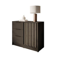 KOMMODE NELA mit Lamellen, Graphit/Artisan - Graphitfarben, Holzwerkstoff (105/86/45cm) - Lookway