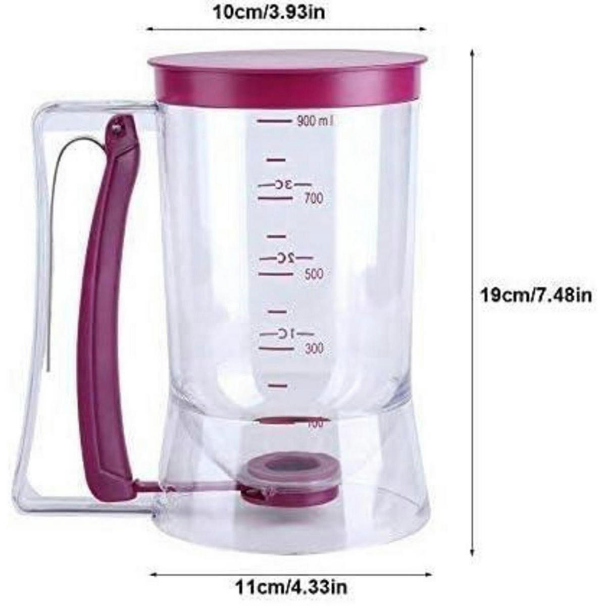TEIGSPENDER 900ml mit Messskala - Transparent, Kunststoff (0.9L)