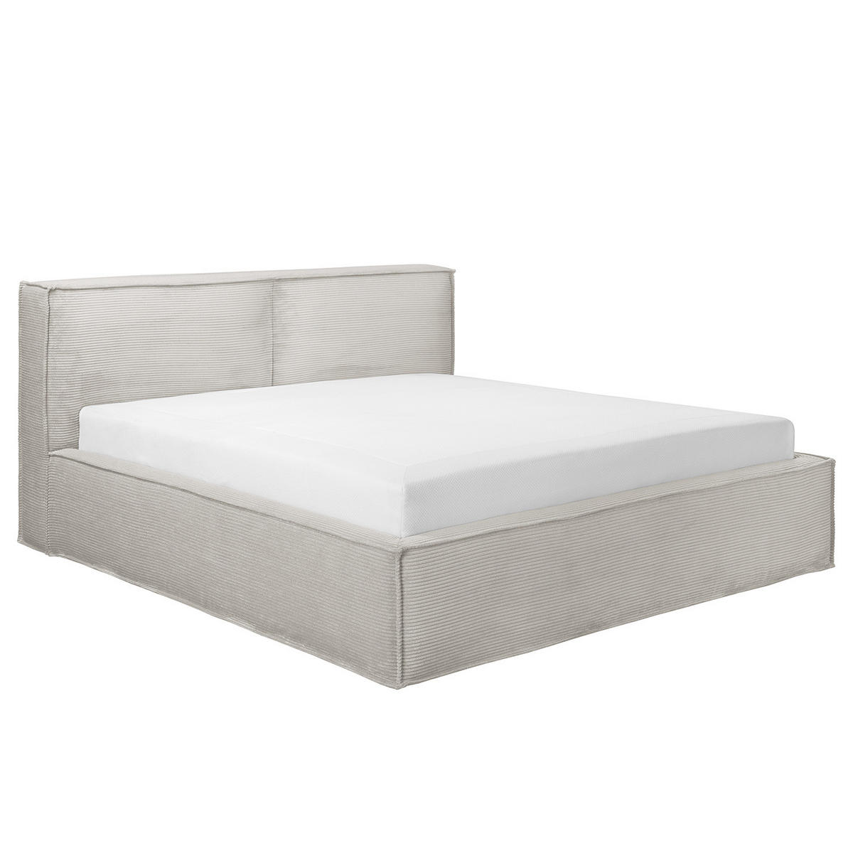 POLSTERBETT - Hellgrau, Textil (160/200cm) - home24