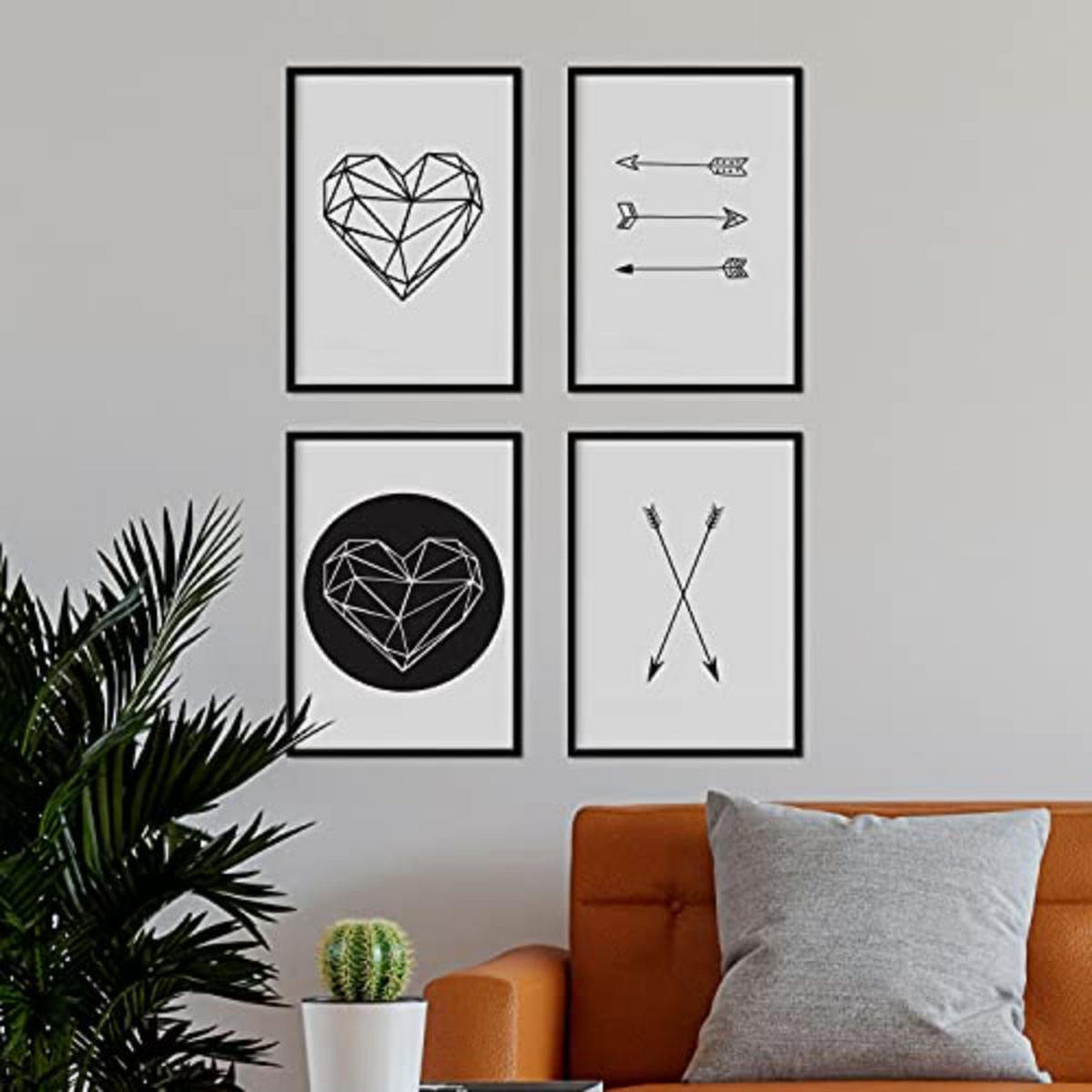 POSTER Set mit 4 geometrischen Formen A4 Schwarzer Rahmen - Schwarz, Papier (29.7/3cm) - Nacnic