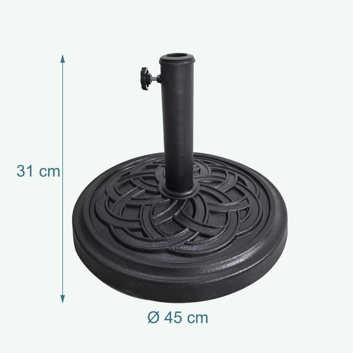 SCHIRMSTÄNDER - Schwarz, Kunststoff/Metall (45/45cm) - Relaxdays