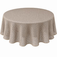 TISCHDECKE Gartentischdecke Karo Beige 140 cm rund - Beige, Kunststoff (140cm) - TiborTex
