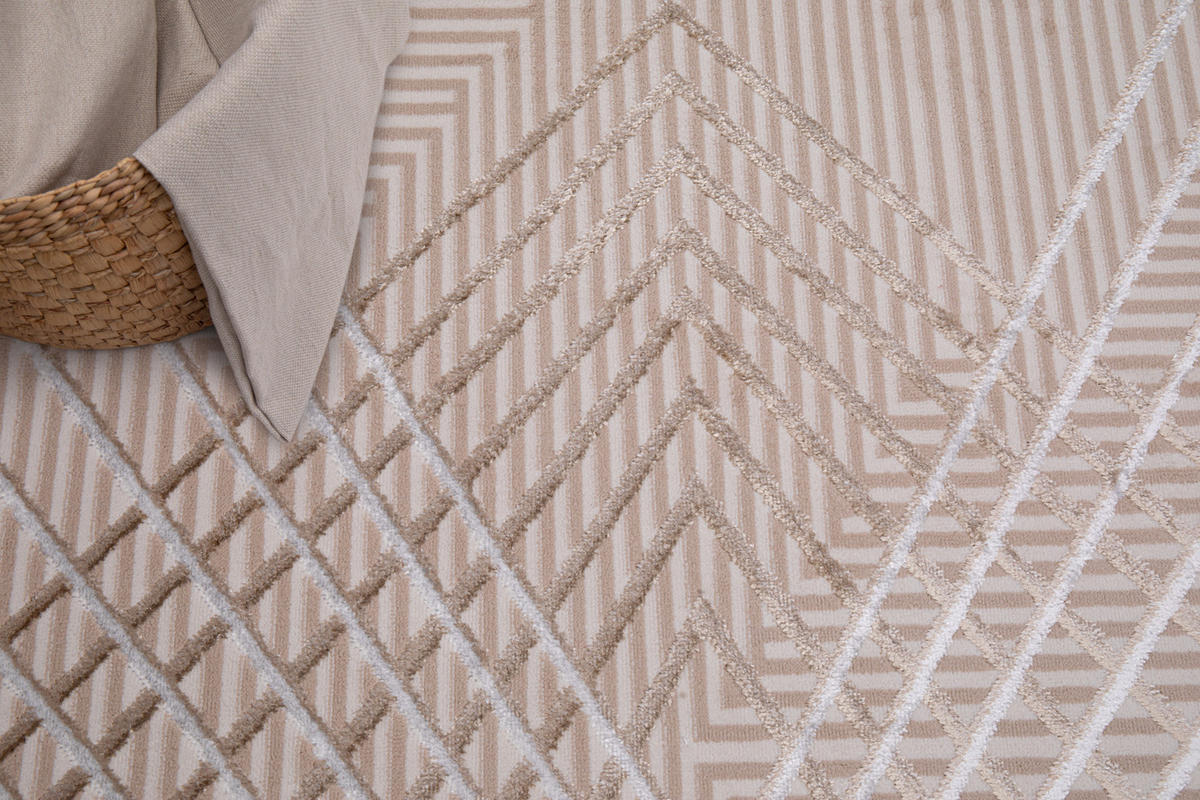 TEPPICH CRYSTAL Creme Beige 120/170 cm - Beige/Creme, Textil (120/170cm) - Tapiso