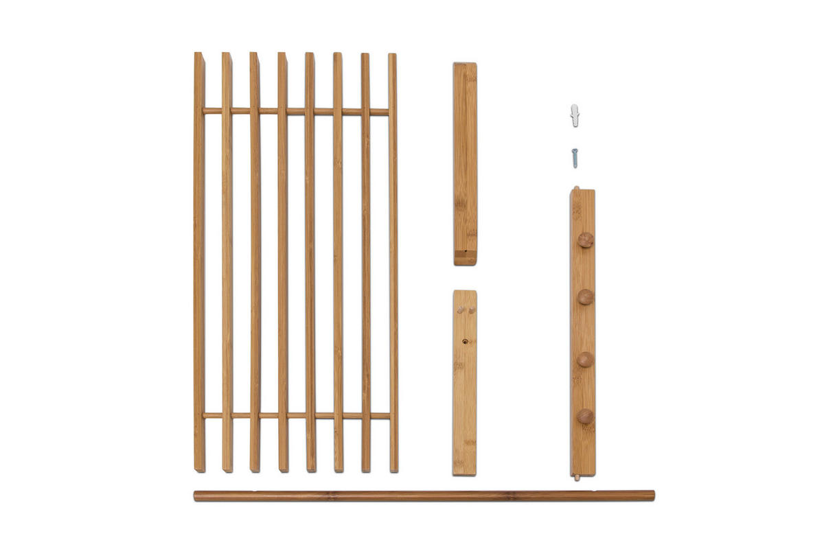 WANDGARDEROBE - Hellbraun, Holz (60/35/30cm) - Relaxdays