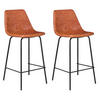 BARHOCKER Lucien Cognac 2er-Set - Orange, Kunststoff (43/94/50cm) - Happy Garden