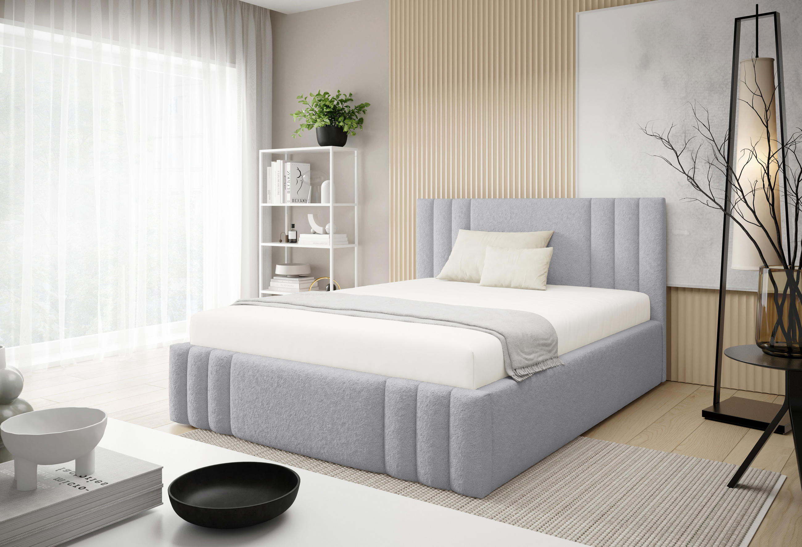 Furnistar Polsterbett Grau 140x200 cm