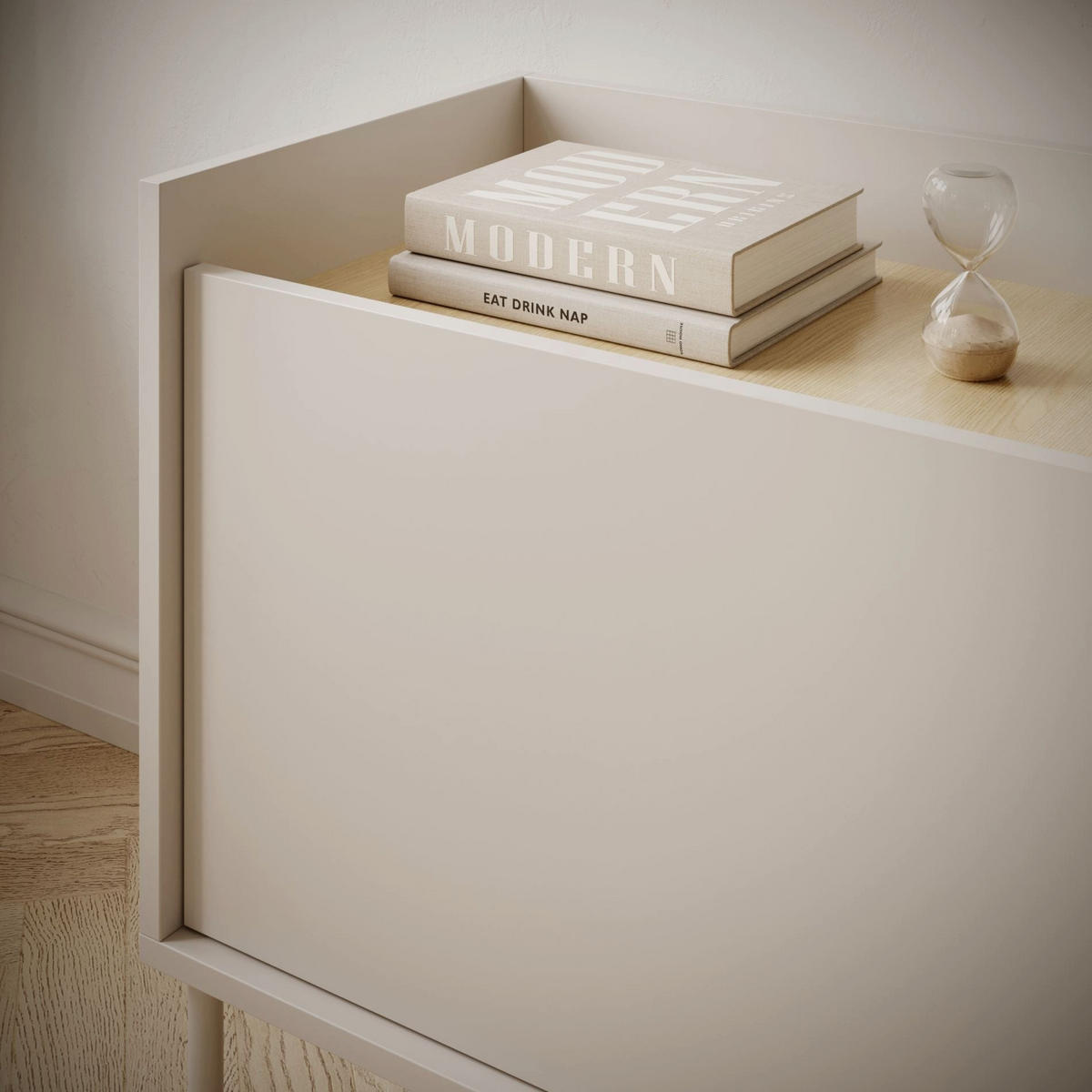 TV-SCHRANK Tovi Kaschmir / Holzoptik Eiche 175/58/36 cm - Taupe, Holzwerkstoff/Metall (175/58.5/36.4cm) - Selsey