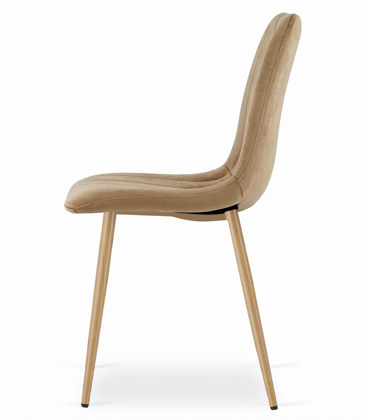 ESSZIMMERSTUHL Brauner Velours, Gepolsterte Sitzfläche, Metallfüße in Holzoptik, Modernes Design - Braun, Textil (46/89/40cm) - Best For Home