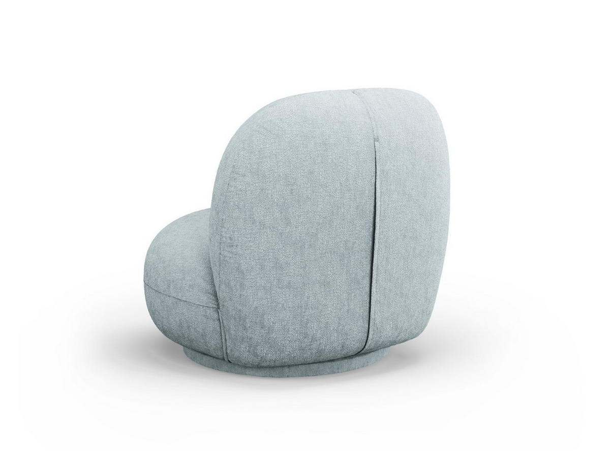 DREHSESSEL Chuck aus Chenille-Stoff hellblau - Hellblau, Textil (77/80/78cm) - Micadoni