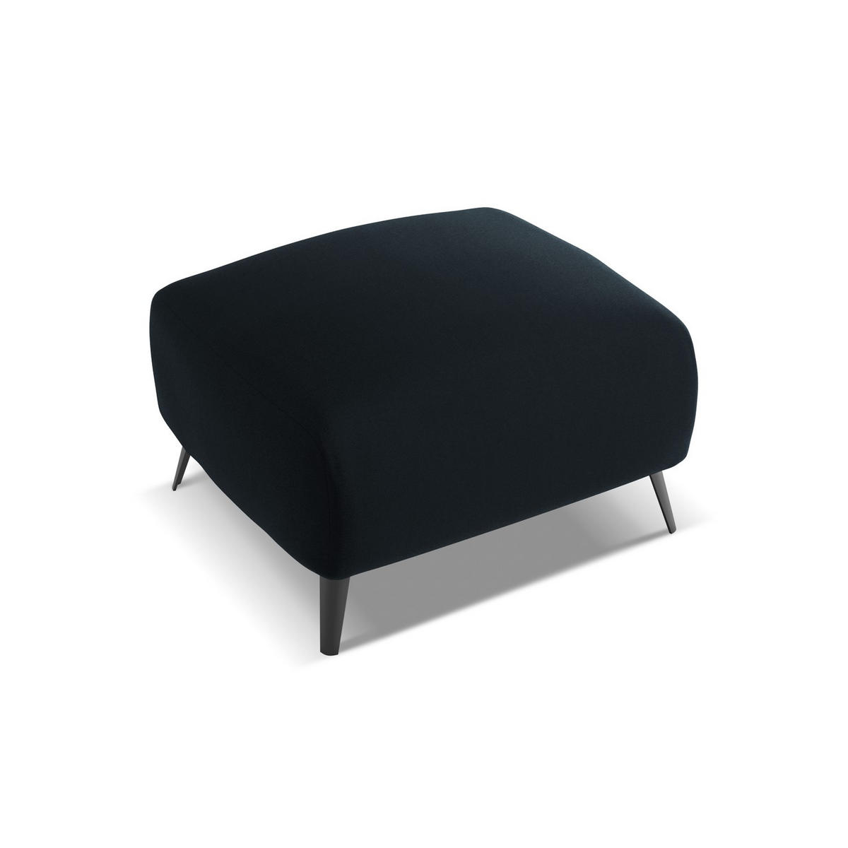 POUF Samt Stoff Blau - Blau/Schwarz, Textil/Metall (65/44/65cm) - LaMiaSofa
