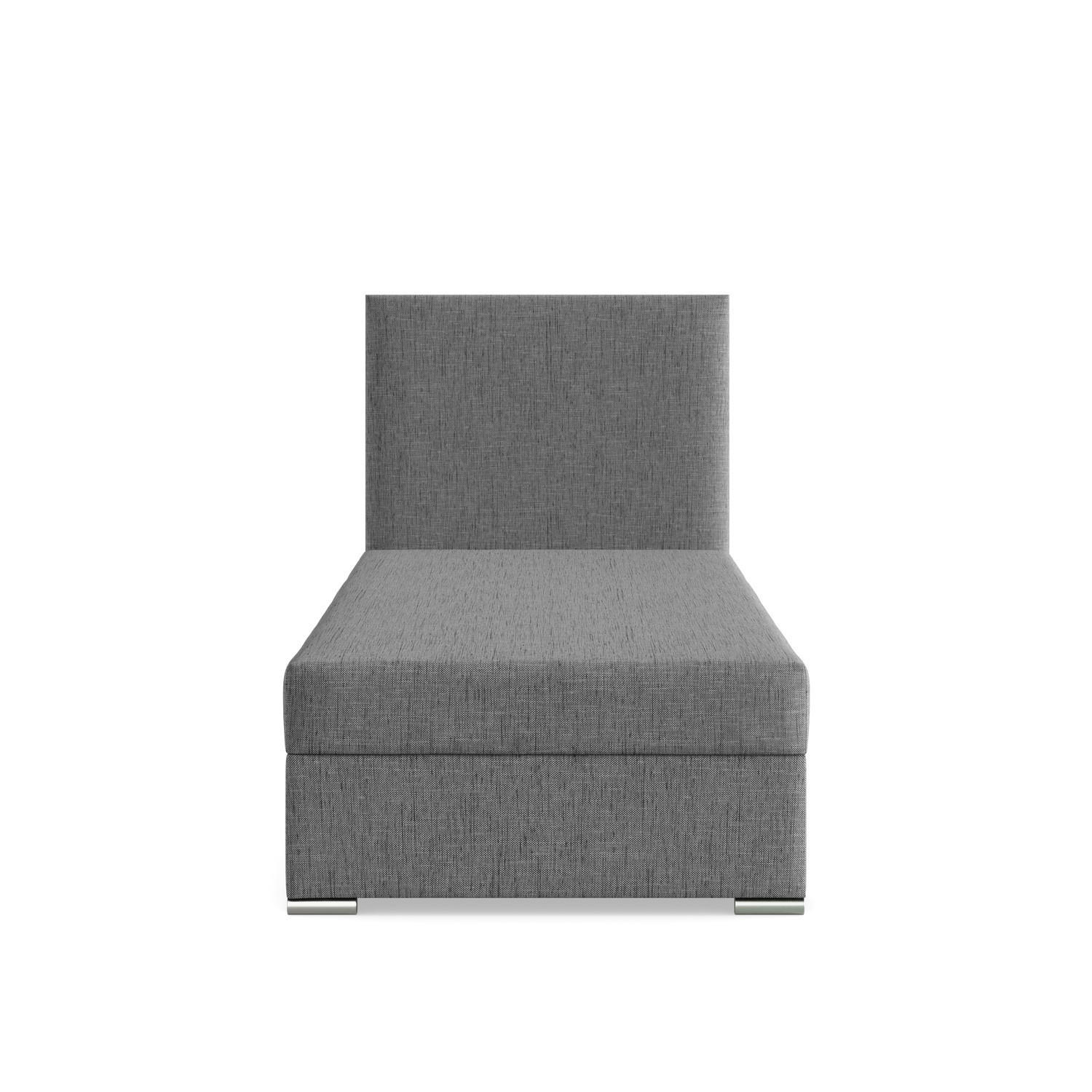 BOXBETT MIT KOPFTEIL 90x200 ZONZA, Grau - Dunkelgrau, Textil (90/200cm) - Mebligo