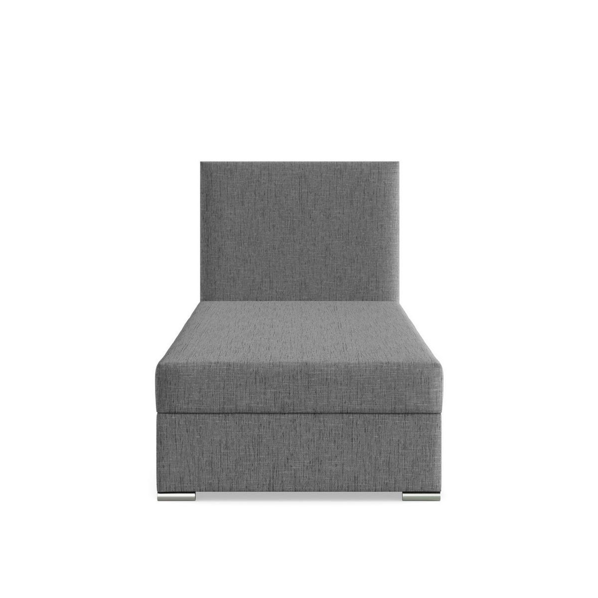 BOXBETT MIT KOPFTEIL 90x200 ZONZA, Grau - Dunkelgrau, Textil (90/200cm) - Mebligo