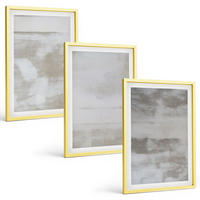 BILDER SET 3er Set - 40x60 cm Goldrahmen - Moderne, Used-Look-Texturen - Goldfarben, Kunststoff (40/60cm) - TULUP