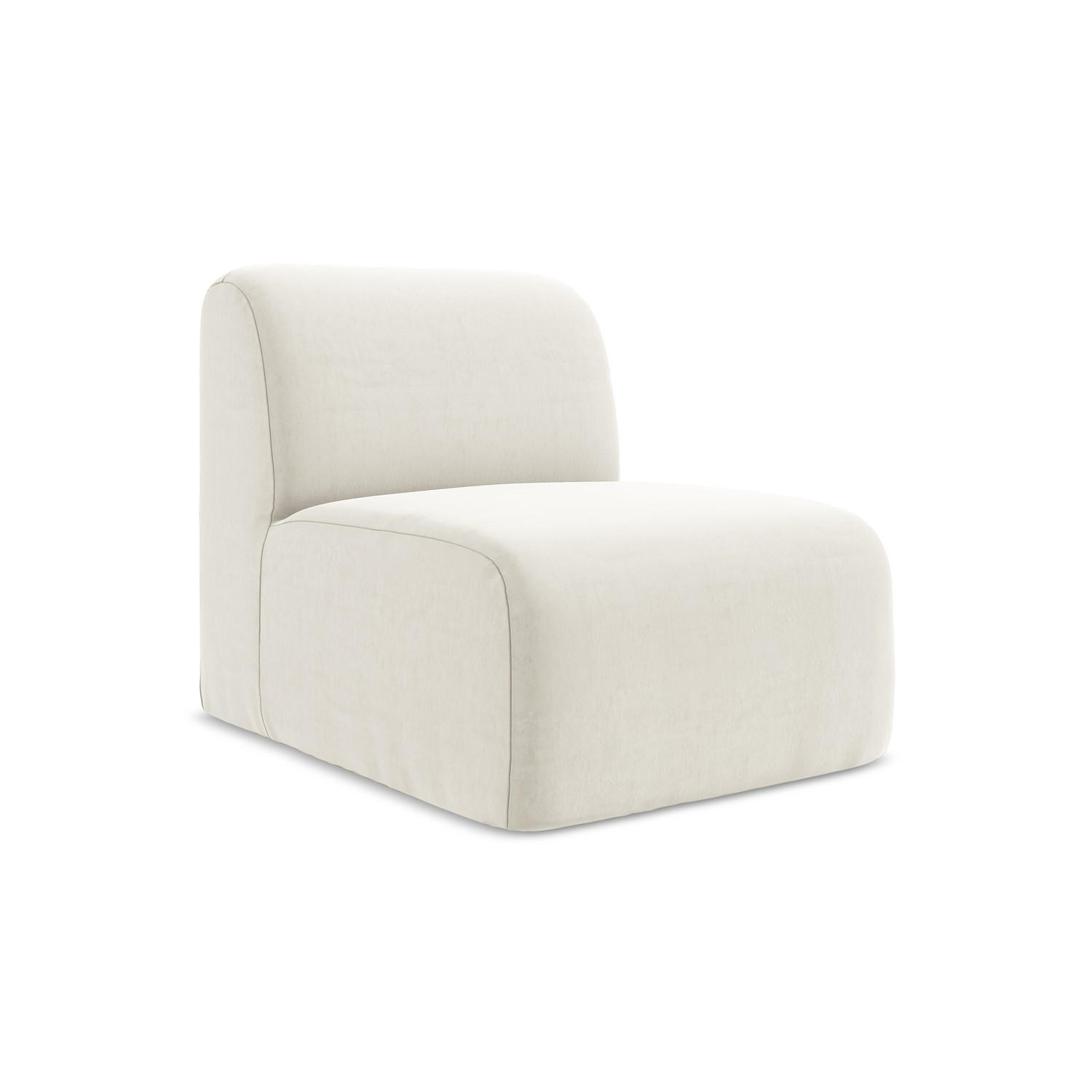 SOFAELEMENT Samt Stoff Beige - Creme/Schwarz, Holzwerkstoff/Kunststoff (70/75/94cm) - LaMiaSofa