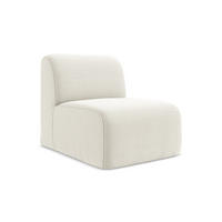 SOFAELEMENT Samt Stoff Beige - Creme/Schwarz, Holzwerkstoff/Kunststoff (70/75/94cm) - LaMiaSofa