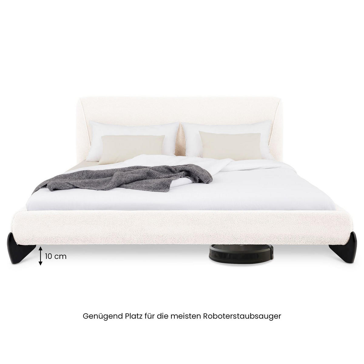 POLSTERBETT PATERNA 180X200 CM WEISS - Weiß, Textil (180/200cm) - IDIMEX