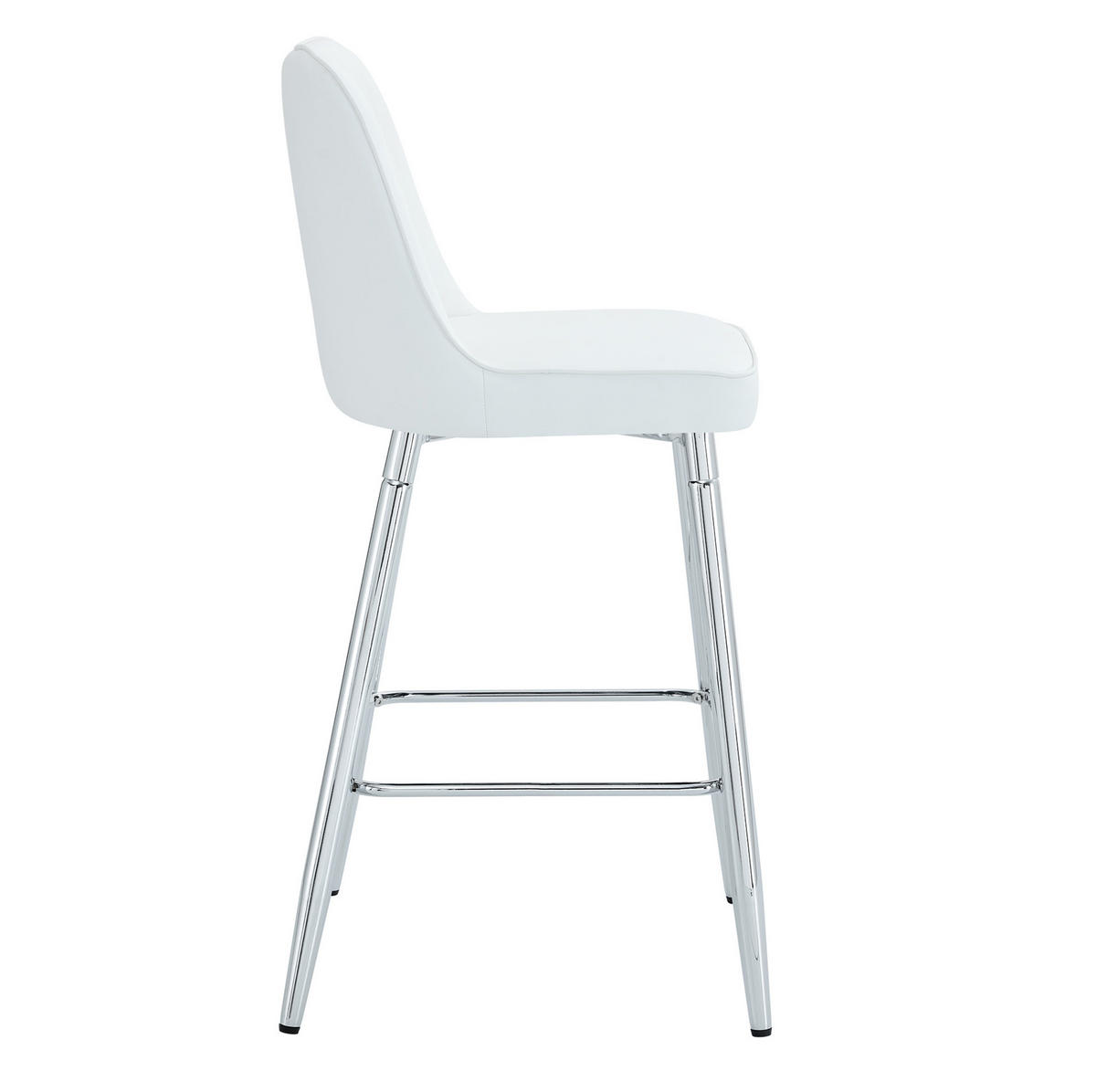 BARHOCKER 2er-Set 100 cm Weiß mit Metallgestell und Fußraste - Weiß, Metall (45/100/42cm) - MIVRAY