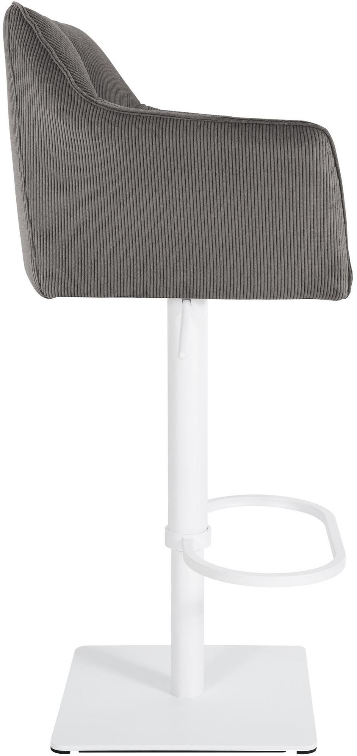 BARHOCKER Sihar Cord Taupe Weiß - Taupe, Textil (64/88/45cm) - DELUKE