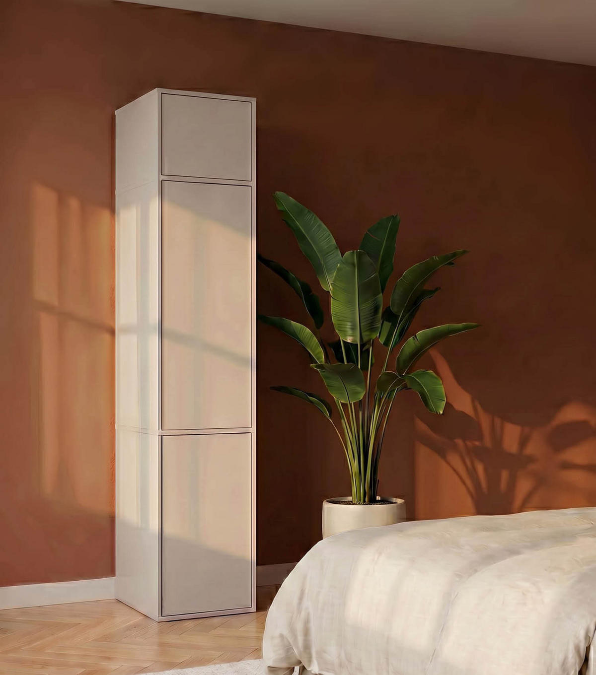 KLEIDERSCHRANK Der Robe - Beige, Holzwerkstoff (47/234/58cm) - Mokebo