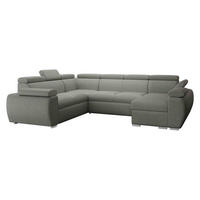 WOHNLANDSCHAFT Boston U, Seite: Rechts - 2R+R+2P+LC - Chromfarben/Graphitfarben, Holz/Textil (325/98/260cm) - MIRJAN24