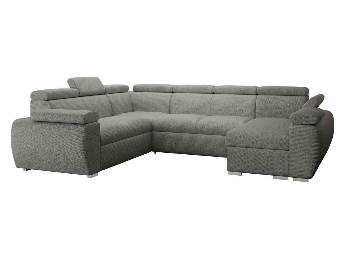 WOHNLANDSCHAFT Boston U, Seite: Rechts - 2R+R+2P+LC - Chromfarben/Graphitfarben, Holz/Textil (325/98/260cm) - MIRJAN24