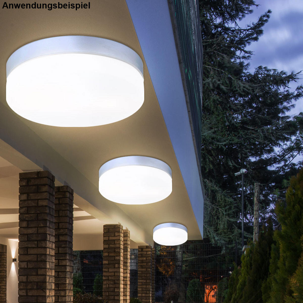 LED AUSSENDECKENLEUCHTE VRANOS Silber - Silberfarben, Glas (24/24/6.5cm)