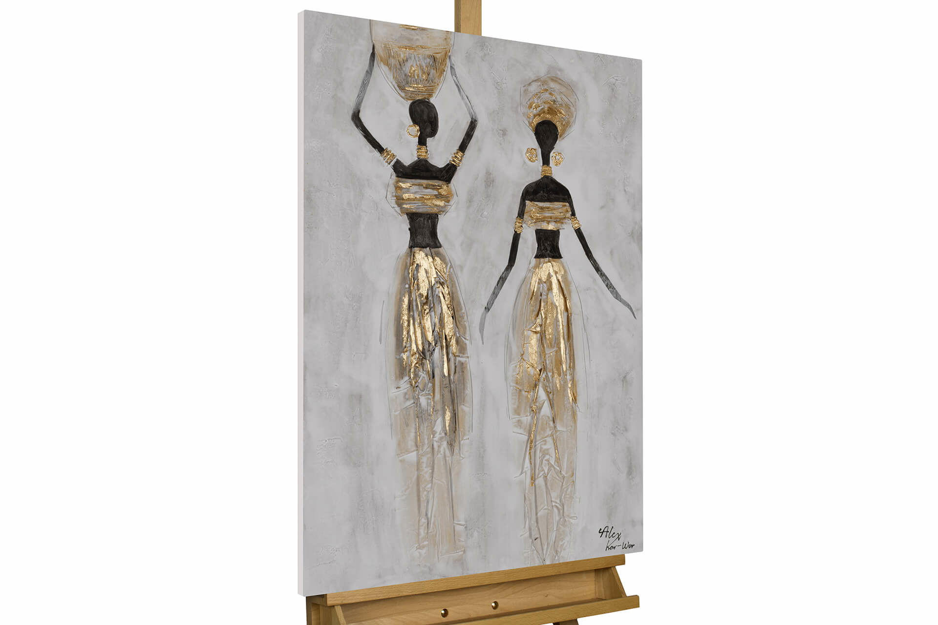 KUNSTLOFT RUČNĚ MALOVANÝ AKRYLOVÝ OBRAZ ČERNÝ/ŠEDÝ, 60/90 CM