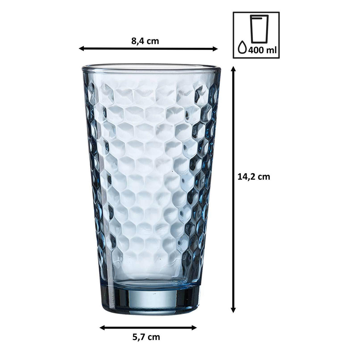 KRUG- UND LONGDRINKGLASSET Favo Blau 7er Set - Blau, Glas - Ritzenhoff Breker